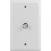 GE F-Connector Plastic Wall Plate - White - 73239