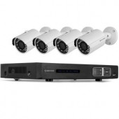 Amcrest 720P Tribrid HDCVI 4CH 1TB DVR Security Camera System with 4 x 1MP Bullet Cameras - White - AMDV7204M-4B-W