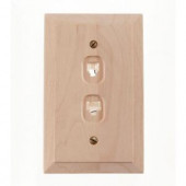 Amerelle Phone/Fax and Data Wall Plate - Un-Finished Wood - 180COMBO