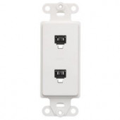 Leviton Double Phone Jack Wall Plate, White - R02-40644-00W