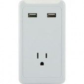GE 1-Outlet and 2-USB Port 1.0-Amp Tap - White - 13471