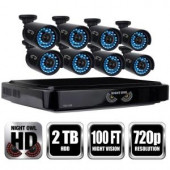 NightOwl 16-Channel Smart HD Video Security System with 2 TB HDD and 8 x 720p HD Cameras - B-A720-162-8