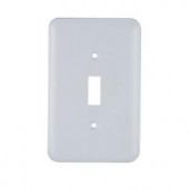 GE 1 Toggle Steel Switch Wall Plate - White - 52296