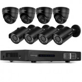 Amcrest 1080P Tribrid HDCVI 8CH 3TB DVR Security System with 4 x 2.1MP Bullet Cameras and 4 x 2.1MP Dome Cameras - Black - AMDV10808M-4B4D-B