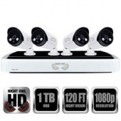 NightOwl 4-Channel Full 1080p Network Video Recorder with 1TB HDD and 4 Night Vision 1080p HD IP Cameras - NVR10-441