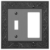 Amerelle Eng 1 Toggle and 1 Decora Wall Plate - Antique Nickel - 43TRAN