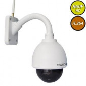 Foscam Wireless Outdoor 960p IP PTZ Dome Shaped Zoom Lens Camera - White - FI9828P
