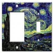 ArtPlates Starry Night 2 Gang Rocker/Switch Combo Wall Plate - RS-5