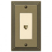  Steps 1 Phone Wall Plate - Rustic Brass - 84PHRB