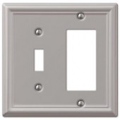 HamptonBay Chelsea 1 Toggle and 1 Decora Wall Plate - Nickel - 149TRBN