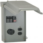 GE 70 Amp Temporary Power Box with GFCI and 50 Amp Outlet Top Feed - U055GP