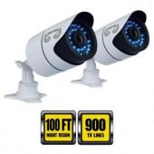 NightOwl Wired 900TVL Hi-Resolution Indoor/Outdoor Security Cameras with 100 ft. Night Vision (2-Pack) - CAM-2PK-930