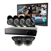 Revo Lite 8-Channel 1TB 960H DVR Surveillance System with 6 700TVL Cameras and Monitor - RL81D2GB4GM21-1T