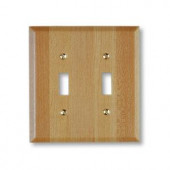 Amerelle Steel 2 Toggle Wall Plate - Faux Wood - 151TTBB