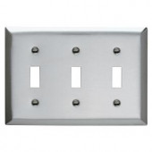 Pass&Seymour 3-Gang 3 Toggles Wall Plate - Stainless Steel - SL3CC5
