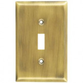 Stanley-NationalHardware 1 Toggle Wall Plate - Antique Brass - V8000 SGL SWITCHPLATEAB