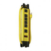 Woods Metal 6-Outlet Workshop Power Strip with Cord Wrap and 2-Transformer Outlets 15 ft. Power Cord - Yellow - 046578806