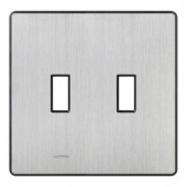 Lutron Fassada 2 Gang Toggle Wall Plate - Stainless Steel - FW-2-SS