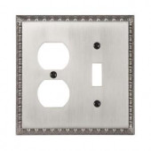 Amerelle Reaissance 1 Toggle 1 Duplex Wall Plate - Antique Nickel - 90TDAN