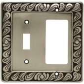 Liberty Paisley 2 Gang Switch/GFCI Wall Plate - Brushed Satin Pewter - 64052