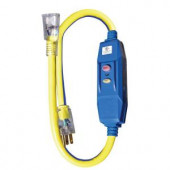 Tasco 3 ft. 12/3 STW 20-Amp In-Line GFCI Adapter with Lighted End - Blue with Yellow Stripe - 04-00103