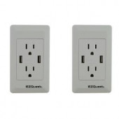EZQuest X73692 2-Outlet Plug and Charge USB Charger (2-Pack) - 814103025187