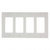 Leviton Decora 4-Gang Wall Plate - White - R62-80412-00W