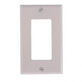 GE 1 Rocker Switch Nylon Wall Plate - White - 58892