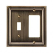 Amerelle Continental 1 Toggle 1 Decora Wall Plate - Brushed Brass - 94TRBB