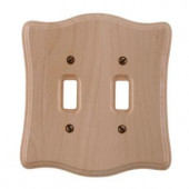 Amerelle 2 Toggle Wall Plate - Un-Finished Wood - 170TT