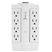 GlobeElectric 8-Outlet Swivel Surge Tap with Surge Protection - White - 7732301