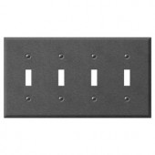 CreativeAccents Steel 4 Toggle Wall Plate - Antique Pewter - 9TAP104