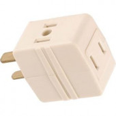 GE 3-Outlet Polarized Adapter Plug - Almond - 58560