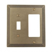 Amerelle Steps 1 Toggle 1 Decora Switch Wall Plate - Rustic Brass - 84TRRB