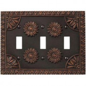 CreativeAccents York 3 Toggle Wall Plate - Antique Bronze - 879ABRZ03
