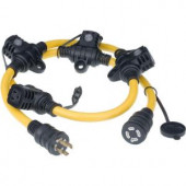  5 ft. 12/4 5-Outlet Generator Cord - Yellow - 615-16457HDR