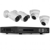 Amcrest 720P Tribrid HDCVI 4CH 1TB DVR Security Camera System with 2 x 1MP Bullet Cameras and 2 x 1MP Dome Cameras - White - AMDV7204M-2B2D-W