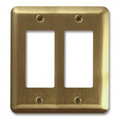 Amerelle Steel 2 Decora Wall Plate - Brushed Brass - 154RR