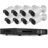 Amcrest 1080P Tribrid HDCVI 8CH 3TB DVR Security Camera System with 8 x 2.1MP Bullet Cameras - White - AMDV10808M-8B-W