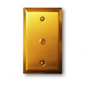 Amerelle Steel 1 Cable Wall Plate - Bright Brass - 163COAX