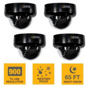 Q-SEE Wired 900TVL Indoor/Outdoor Dome Cameras with 65 Night Vision (4-Pack) - QM9904D-4