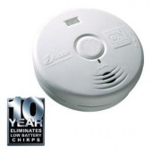 Kidde Worry Free 10-Year Hallway Sealed Lithium Battery Operated Smoke Alarm with LED Escape Light - 21009665