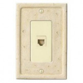 CreativeAccents Stone 1 Phone Wall Plate - Ivory - 869IV17SPJ