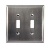 GE 2 Toggle Switch Steel Wall Plate - Chrome - 57291