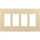 CooperWiringDevices 4-Gang Screwless Decorator Polycarbonate Wall Plate - Ivory - PJS264V-L