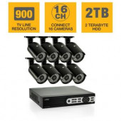 Q-SEE 16-Channel 960H 2TB Surveillance System with (8) 900TVL Camera 100 ft. Night Vision - QT5816-8V6-2