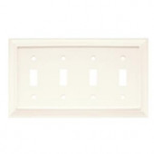 HamptonBay Wood Architectural 4 Toggle Wall Plate - White - W10765-W-CH