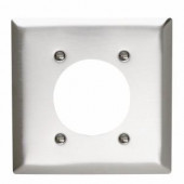 Pass&Seymour 2-Gang 1 Power Outlet Wall Plate - Stainless Steel - SL703CC12