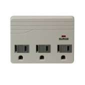 Woods Electronics 3-Outlet 750-Joule Surge Protector with Sliding Safety Covers and Surge Protection Indicator - Gray - 0411048821