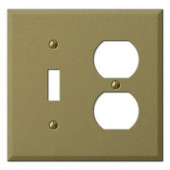 CreativeAccents 2 Gang Combination Wall Plate - Mild Antique Brass - 9MAB106